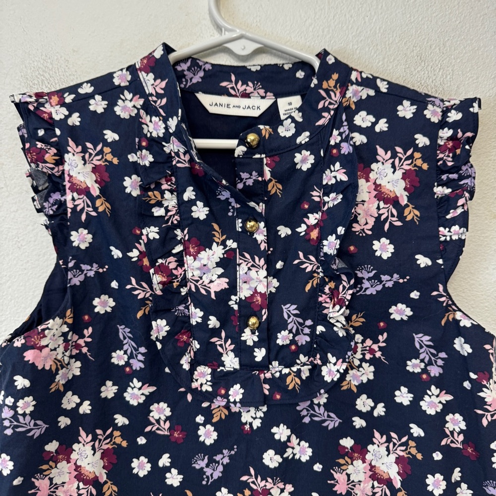 Janie and Jack Girl Floral Top Size 10 - Picture 2 of 6